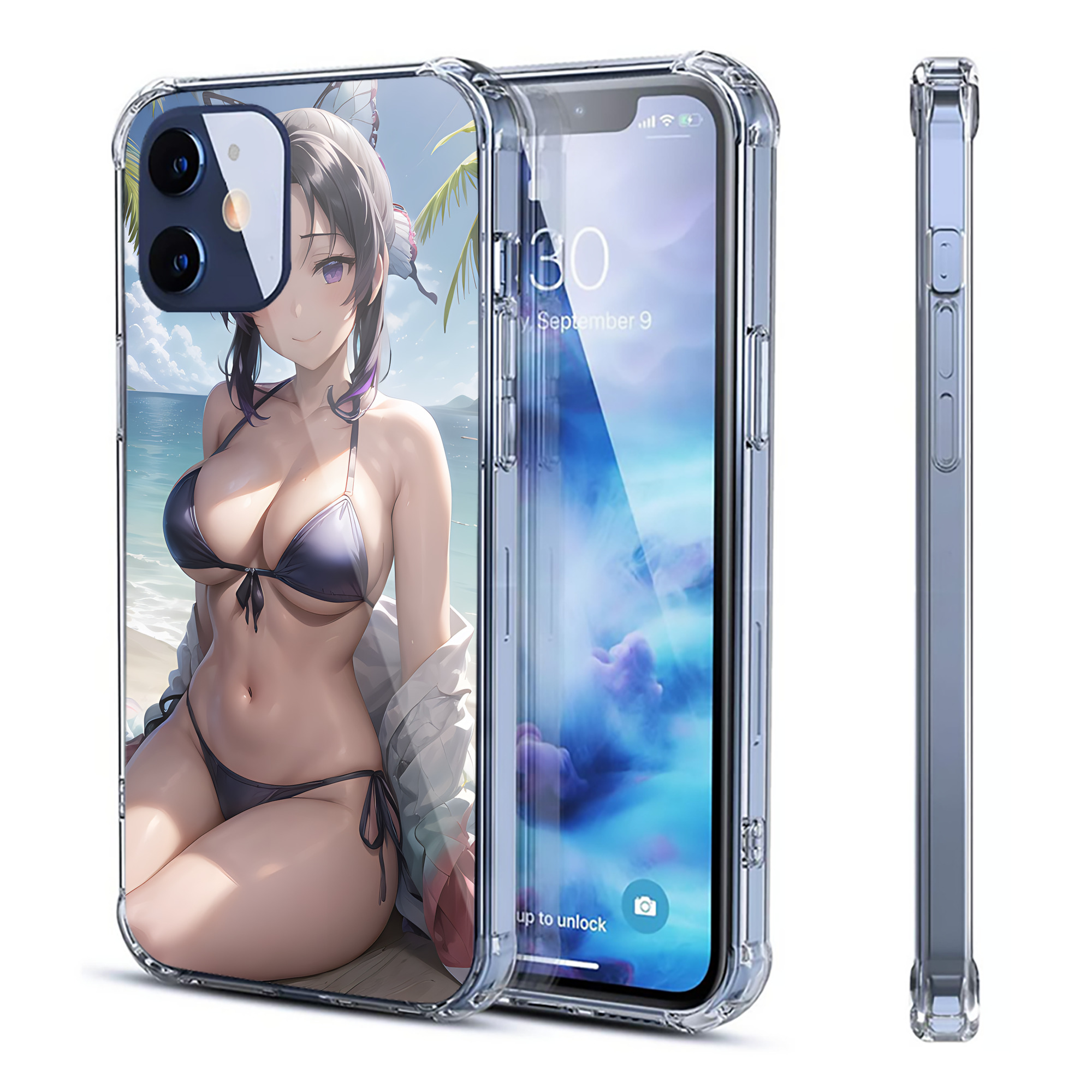 （画像用） 鬼滅の刃（きめつのやいば）蟲柱-胡蝶 しのぶ／こちょう しのぶ Kochou Shinobu 【iPhone 12シリーズ対応】透明スマホケース（クリアソフトケース）